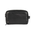 K0025AB | Beauty Case with side handle in genuine full grain leather with light grain - Black color. Zipper closure, Dimensions: 25 x 16 x 12 cm. Packaging: Tnt bag