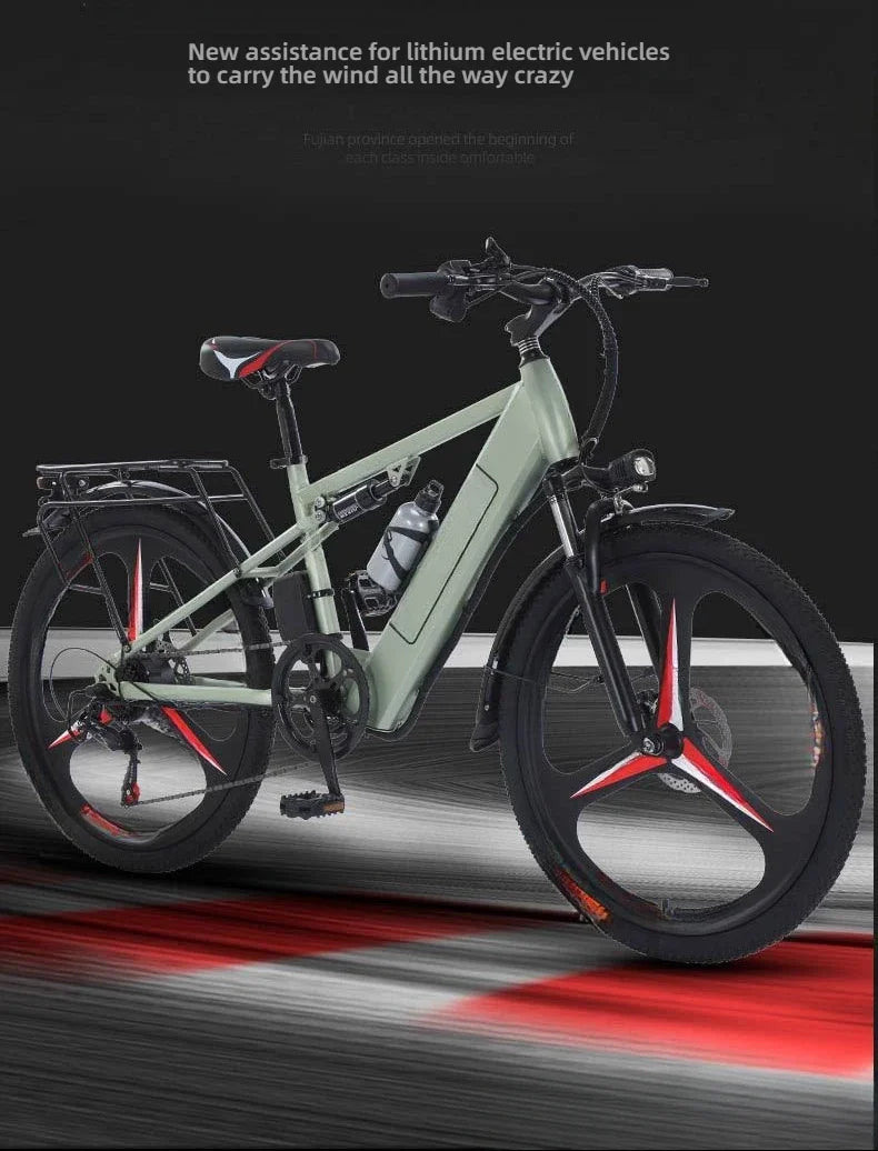 26-inch electric bicycle, 400W motor, 48V 30AH battery, adult ebike, multiple colors available, fashionable electric bike