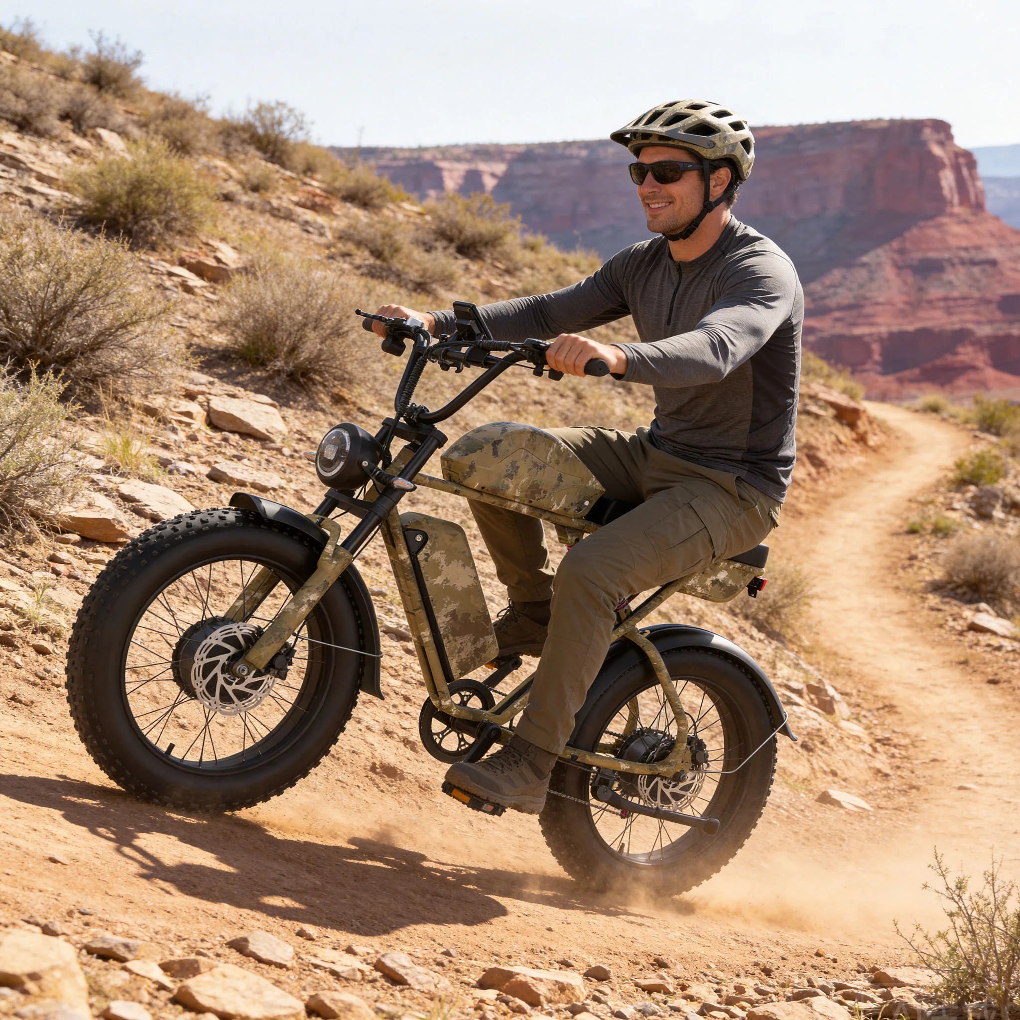US Delivery 2000W Electric Bike Dual Motor 52V 46AH Battery 35MPH 20" Fat Tire Ebike 160-Mile Range for Adult Commute & Off-road