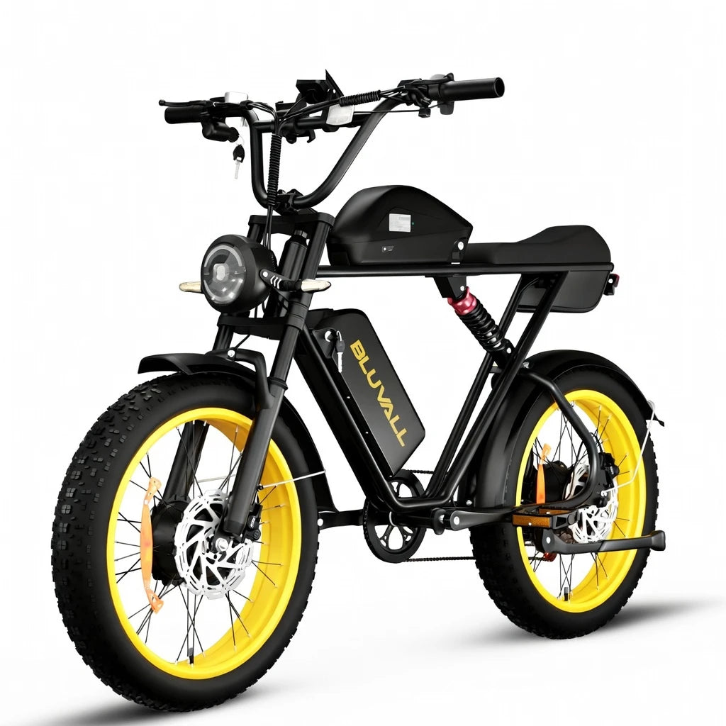 US Delivery 2000W Electric Bike Dual Motor 52V 46AH Battery 35MPH 20" Fat Tire Ebike 160-Mile Range for Adult Commute & Off-road