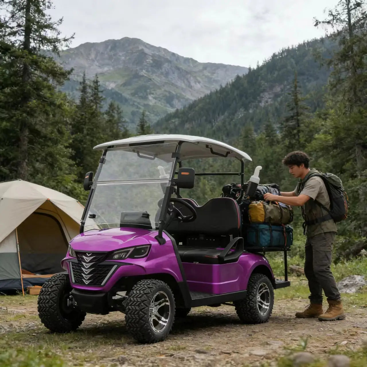 Factory Price New Model Design 48V/72v Lithium Battery Sightseeing Off-Road 4000W/5000W/7000W 2 4 6 8 Seater Electric Golf Cart
