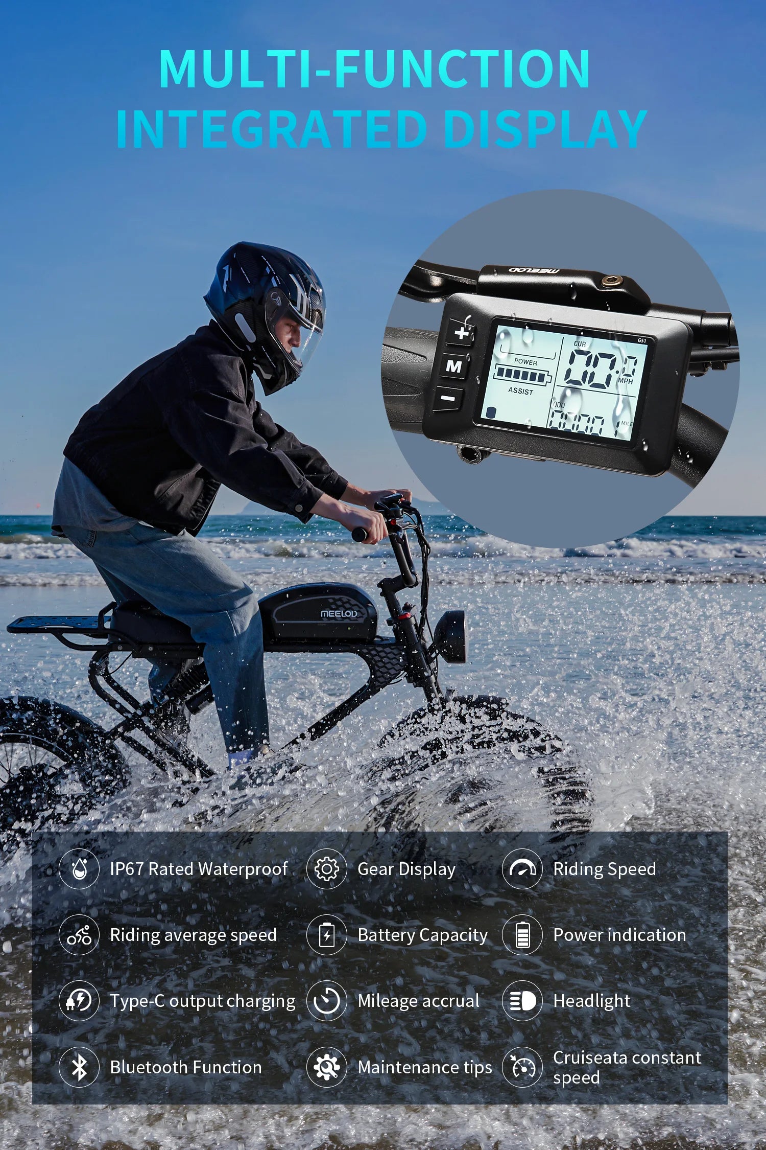 MEELOD DK300PLUS adult E-bike 1200W 48V 12.5Ah battery commute Electric Bike,20-inch Fat Tire E-Mountain bike