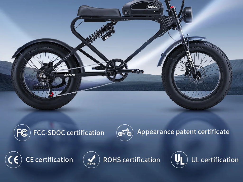 MEELOD DK300PLUS adult E-bike 1200W 48V 12.5Ah battery commute Electric Bike,20-inch Fat Tire E-Mountain bike
