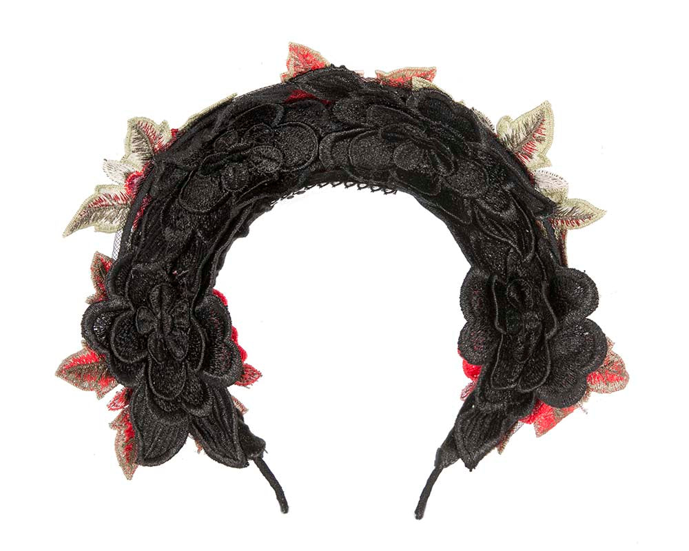 Exclusive large red flowers crown headband by BELIEVERA