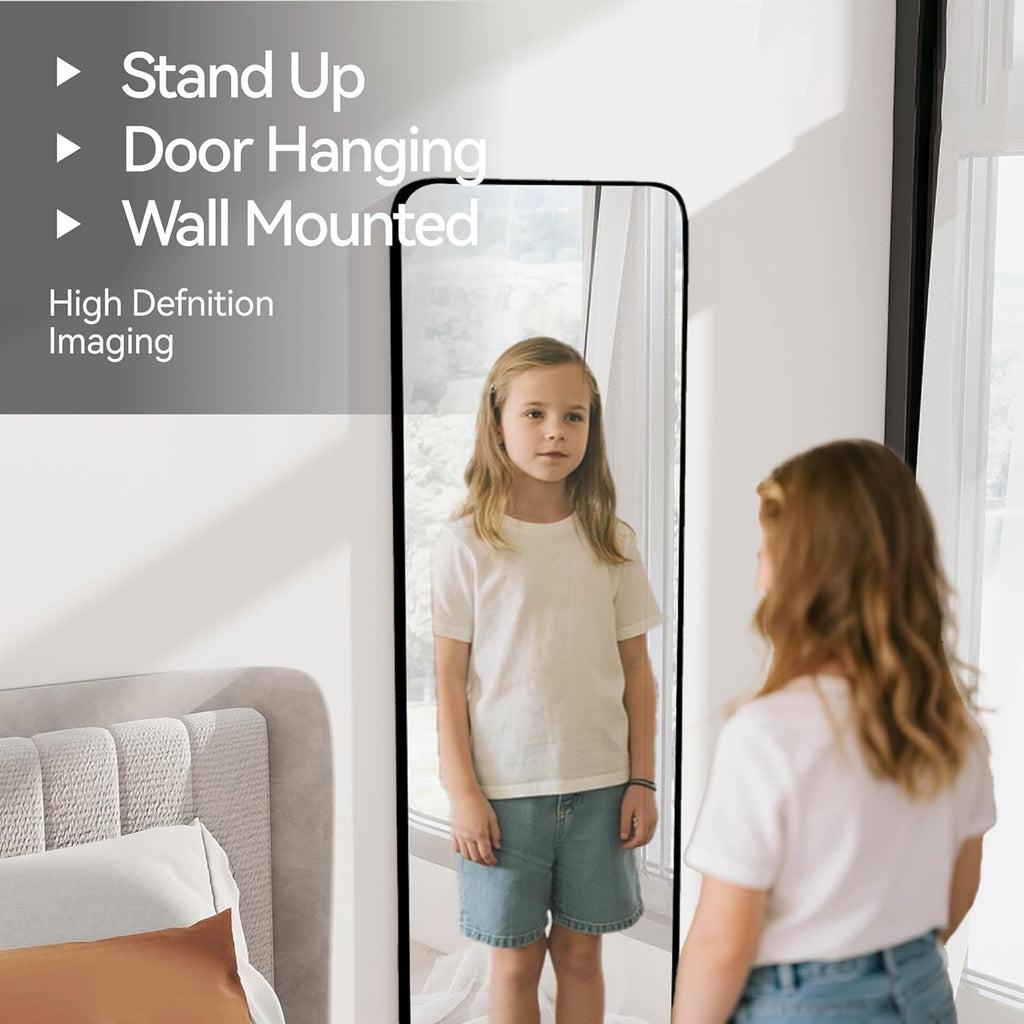 57x20 Inch FullLength Mirror Black Door Premium Edition