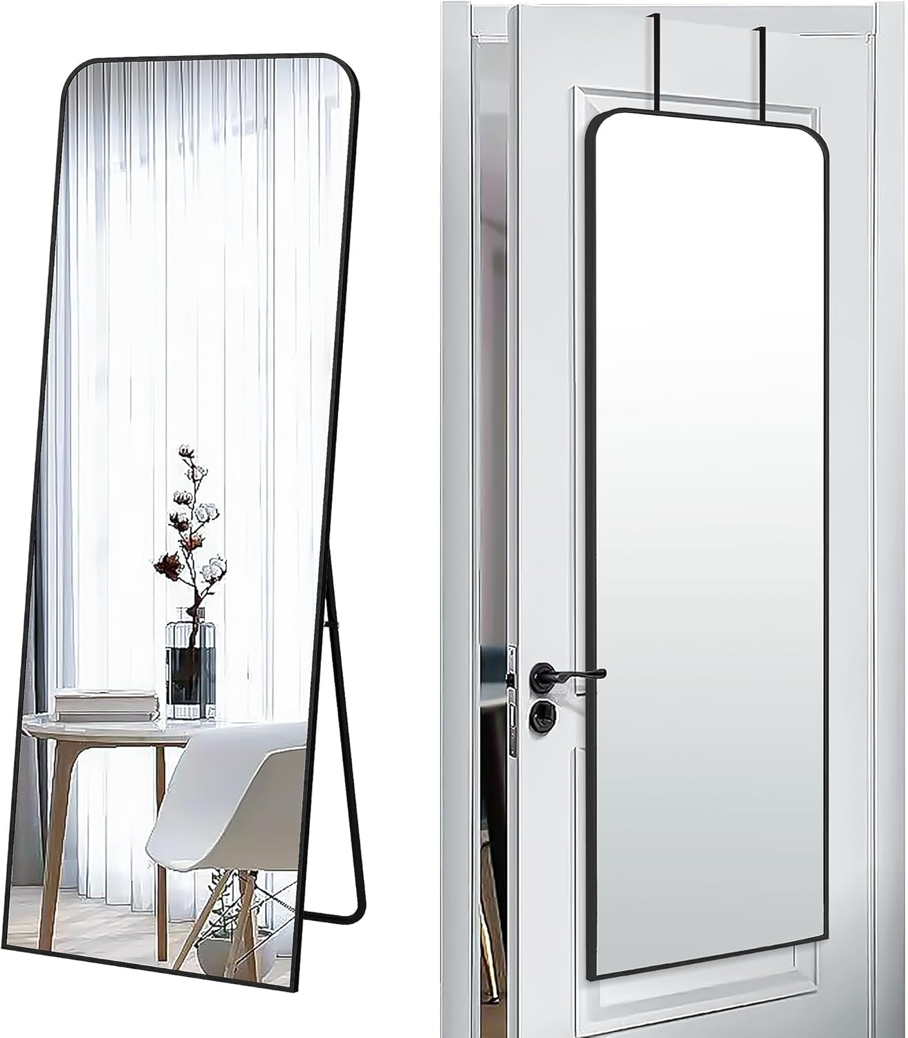 57x20 Inch FullLength Mirror Black Door Premium Edition