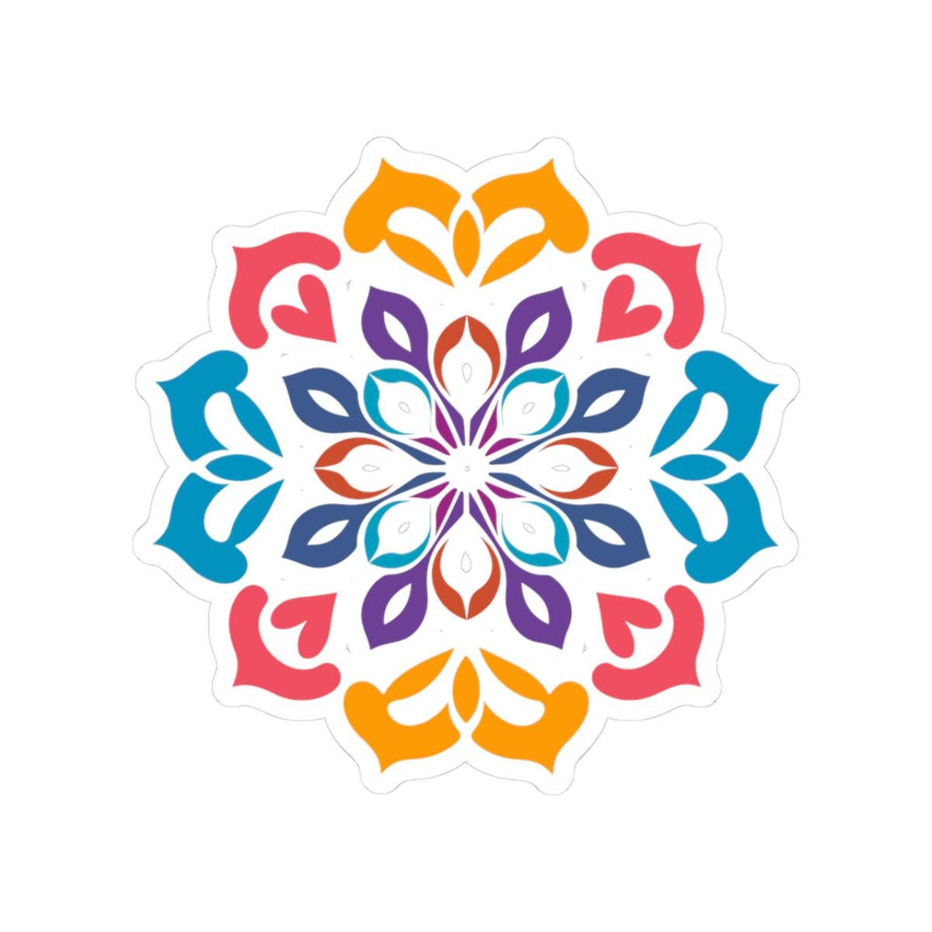 Colorful Mandala Sticker: Geometric Vinyl Decal for Laptops, Journals